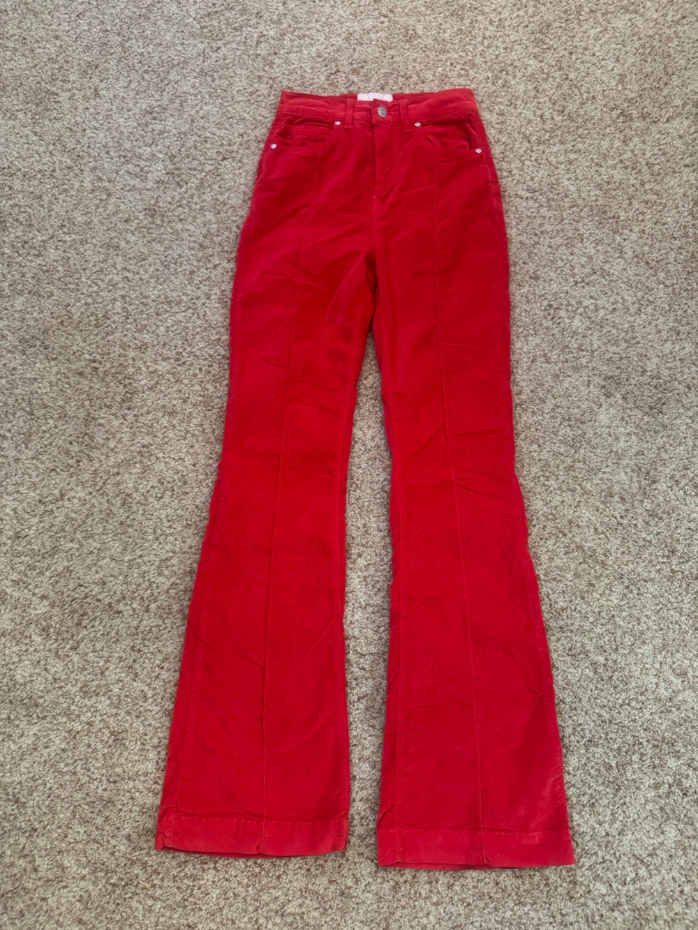 REVICE Red Flared Corduroy Jeans